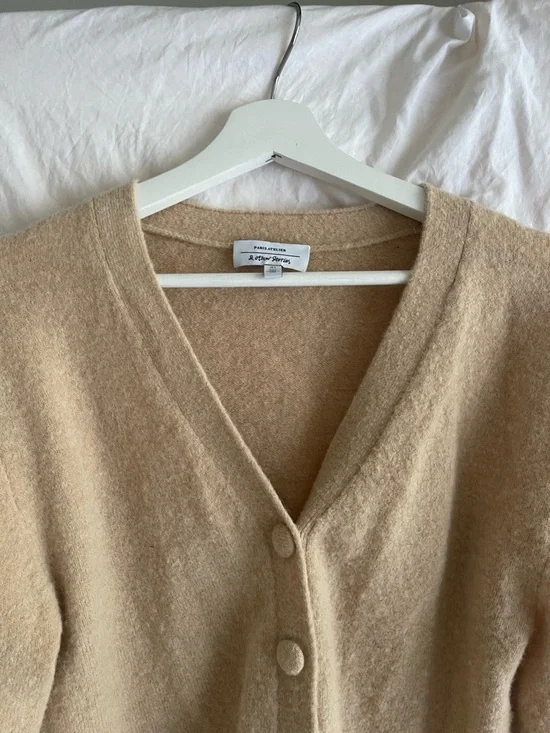 & Other Stories Alpaca Blend V-Neck Cardigan Scandi capsule wardrobe chic Size S - Picture 6 of 15